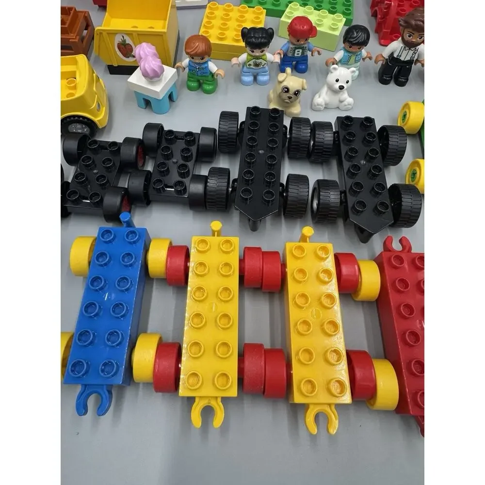 Lot of 50 Lego Duplo Vehicle Pieces Cars Figures Accessories Etc